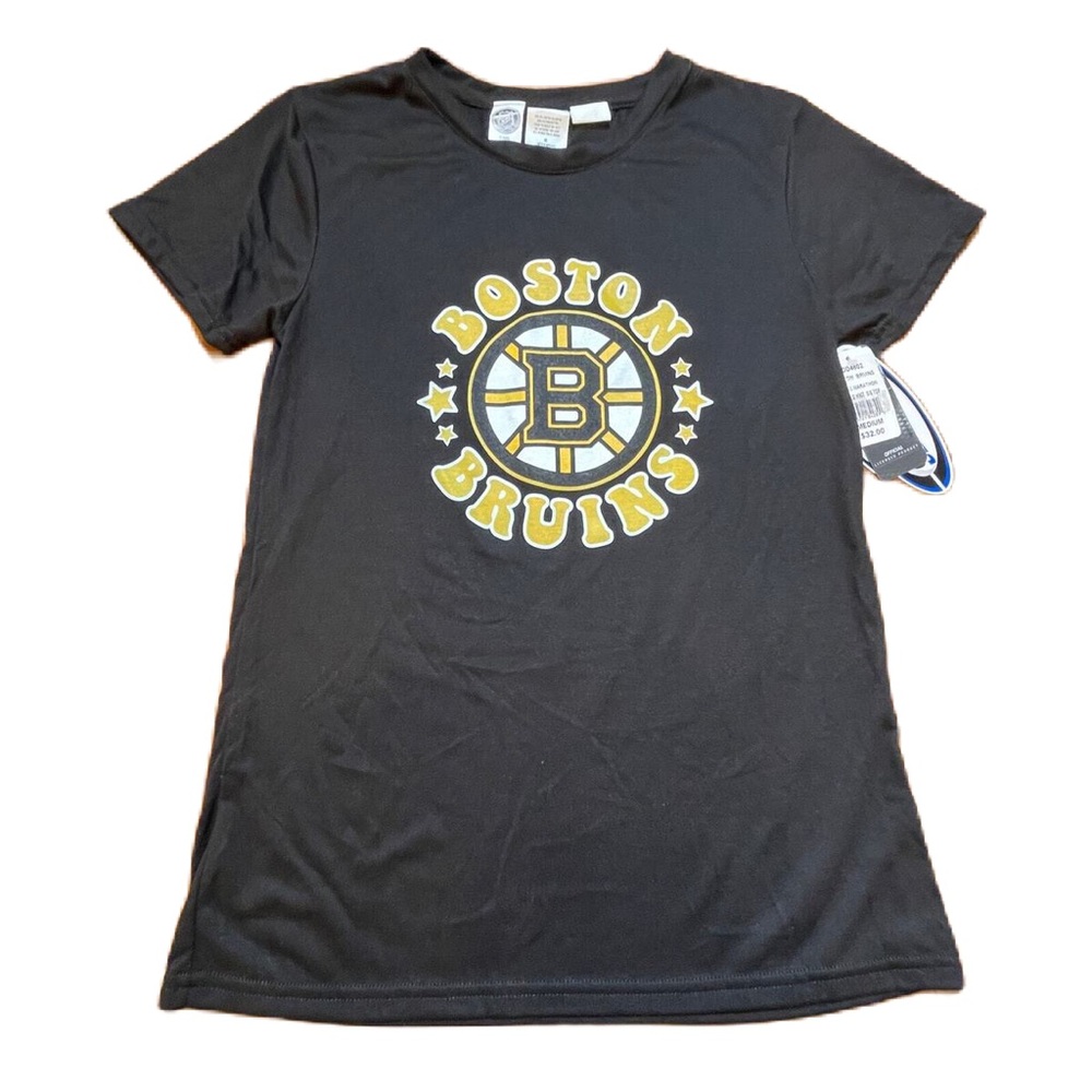 Boston Bruins woman's Black Short Sleeve T-shirt NWT Size Medium‎